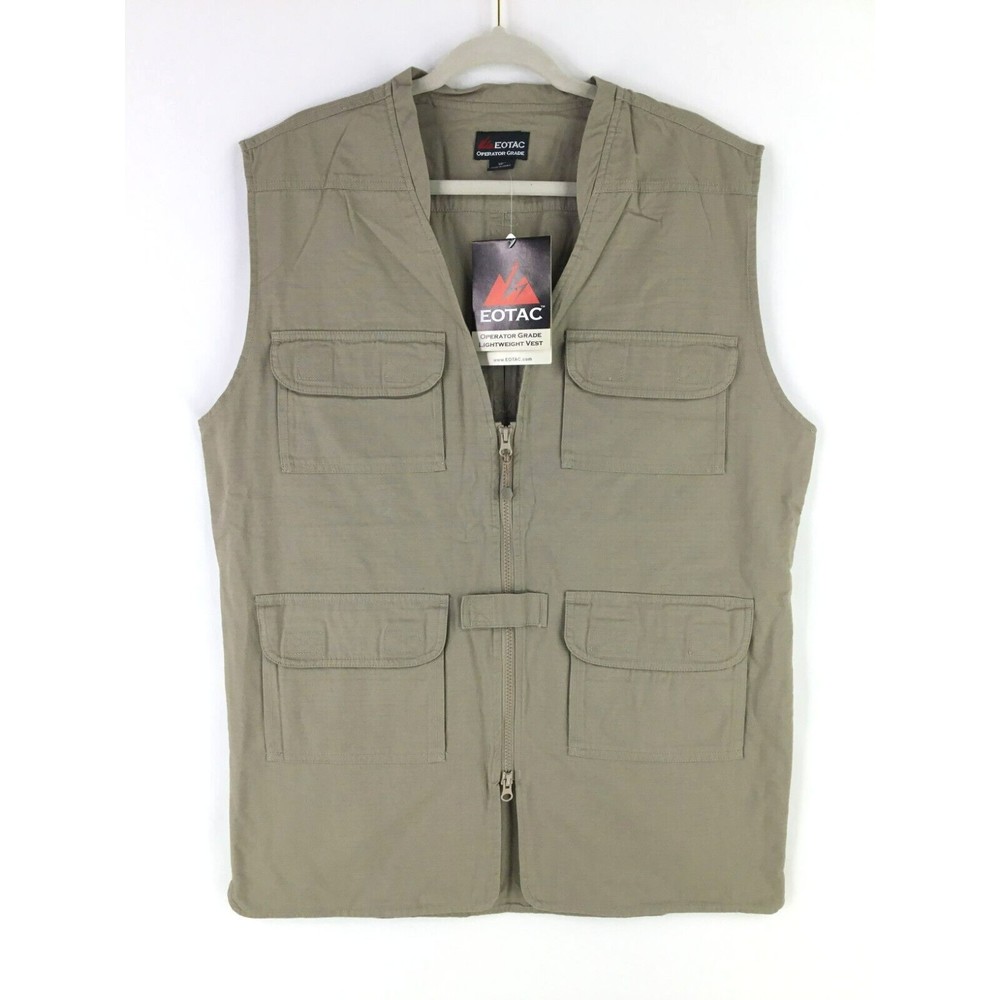 Eotac Operator Grade Field Cargo Vest Mens sz M Dupont Teflon Ripstop Khaki NEW